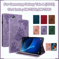 For Samsung Galaxy Tab A 10.1 inch (2016) SM-T580,SM-T585 Fashion Stand Set New High Quality 3D flowers butterfly Tab A 10.1'' T580 T585 Clamshell Wallet Card SAMSUNG case