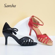 Sansha 三沙拉丁舞鞋女 7.5CM跟高國標舞鞋恰恰舞軟底PU舞蹈鞋