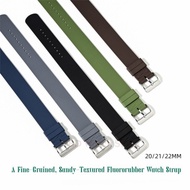 20/21/22mm For Multi-Brand NATO Universal Strap One-Piece FKM Fluororubber Band Sports Men'S Wristba