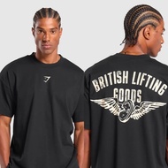 Gym.shark sports fitness T-shirt trend cotton wing logo letter printed short sleeve T-shirt