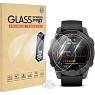 4 Pek Serasi untuk Garmin Fenix 7 47mm Pelindung Skrin Kaca, Perlindungan Tempered 2.5D Jernih 9H un