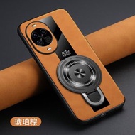 羊巴皮保時捷Nova14Nova14ProNova14Ultra手機殼高顏值超薄U盾磁吸車載支架商務新款-琥珀棕 華為 Nova14 Ultra