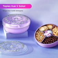 Toples Kue Kering / Toples Kue Lebaran 6 Tempat 1 Susun Terbaru Food Grade unik dan cantik viral tik