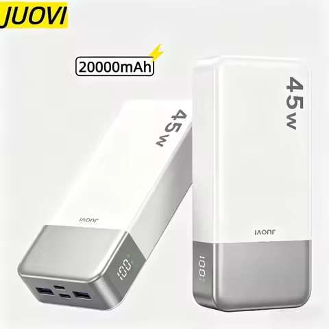 JUOVI Portable Charger 20000mAh 45W Fast Charging PD3.0 QC4.0 Power Bank LED Digital Display Externa