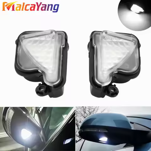 1Pair Car White LED Under Side Mirror Puddle Lights For Skoda Octavia 3 5E 2012 2020 Superb 2 3T4 3T
