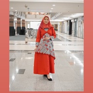 gamis batik kombinasi polos limited