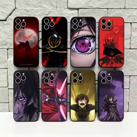 Anime CODE GEASS Phone Case For iPhone 17 16 15 14 13 12 11 Pro Max 17 Air 16E XR 7 8 Plus SE2 Black