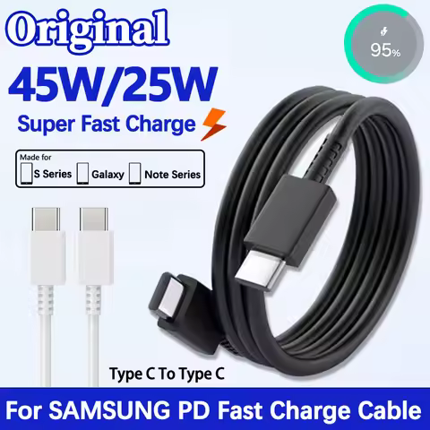Samsung 5A 45W Charger Cable Original PD3.0 25W USB Type C Super Fast Charging Wire For Galaxy S22 S
