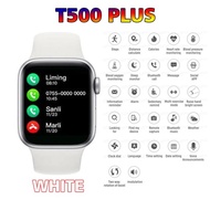 t500 jam tangan smartwatch t500 plus smart watch t500+ hiwatch - putih