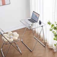 Glass Side Table Acrylic Small Table Transparent Folding Office Side Table Living Room Side Table Be