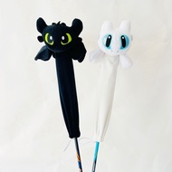 Cute Cartoon Doll Accessories Black White Toothless Little Dragon Badminton Racket Tennis Racket Handle Protective Case