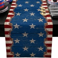 1 ชิ้น Runner โต๊ะ 4 กรกฎาคม ธงชาติ ดาวและริ้ว Runner โต๊ะรนักกตัน ผ้าคลุมตู้ นักวางอารมณ์เก่าแก่ตกแ