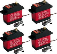 4Pcs DSSERVO DS3225MG 25KG Waterproof Metal Gear Digital Servo,180 Degree High Torque RC Servo with 