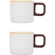Espresso Cups Set of 2, 2 oz Ceramic Espresso Cups, Demitasse Cups for Tea or Coffee (White)