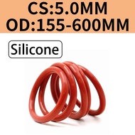 O-Ring Red Silicone CS5.0mm * OD155-600mm High Temperature Resistant Low Temperature Resistant Seali