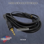 3.5MM AUX JACK MALE TO FEMALE AUX JACK CABLE / CORD 812B 1.5M / 3M