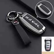 Zinc Alloy Leather Car Remote Key Case Cover For HAVAL H6 , HAVAL Jolion , HAVAL H6 PHEV 4 Buttons F