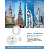 UK Adapters for Travel(13A), US to UK Plug Adapter with 3 Outlets 4 USB Ports (2 USB-C) Total Output