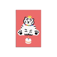 韓國 MUZIK TIGER 明信片/ Cake Tiger White