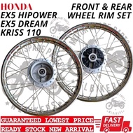 HONDA EX5 HIPOWER EX5 DREAM KRISS FRONT REAR WHEEL RIM SET BELAKANG DEPAN COME WITH BEARING HUB RUBB