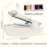 TEMU ซื้อเลย รับของแถม 14 ชิ้น + จักรเย็บผ้าพกพาสีขาวขนาดเล็ก 1 เครื่อง - ใช้งานง่ายสำหรับงานเย็บผ้า