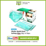 ONEMED Masker Medis Bedah Karet | Earloop 3ply Isi 50 Pcs