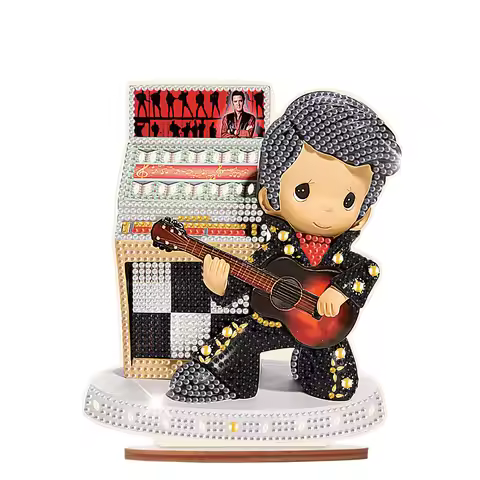 Irregular Shape Singer Diamond Art Painting Desktop Display Kit, Mosaic Arts Crafts for Home Table D