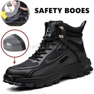 High-top Safety Boots Steel Toe-toe  Construction Site Safety Shoes Lightweight Breathable Kevlar Sole Heavy-Duty Safety Boots Breathable Safety Shoes Lightweight Wea