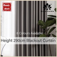 BlackPeacock【Ready Stock】Blackout Curtain * Ring Type * 290cm Height/Sunblock Curtain/ Langsir Tebal