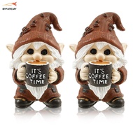 2Pcs Resin Coffee Gnome Figurine 3D Elf Dwarf Figurine Add Fun Coffee Gnome Set for Home Decor SHOPS