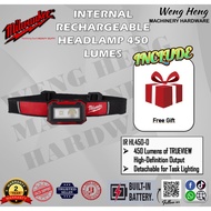 MILWAUKEE Internal Rechargeable Headlamp 450 Lumen - IR HL450-0