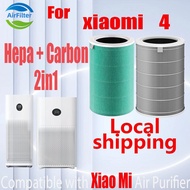 Original and Authentic【For only xiaomi 4 filter】Replacement Compatible with Xiaomi 4 Filter Air Purifier Accessories High Quality HEPA&amp;Active Carbon High-Efficiency Antibacteria