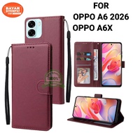 Casing Hp Cover hp Untuk OPPO A6 2026 / OPO A6X Leather Flip Case Dompet