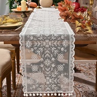 SHEIN Classic Lace Christmas Table Runner Light Luxury Lace Table Runner Tablecloth