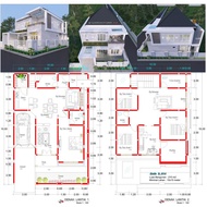 Desain Rumah Mewah 2 Lantai Ukuran 10x15 Meter Hook 4 Kamar Tidur