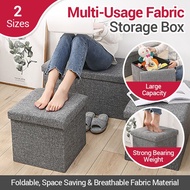 【2 Size】Foldable Fabric Ottoman|Storage Stool- Organizer | Container | Seats | Bench | Fabric | Chairs | Sofa | Home Liv
