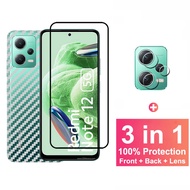 Xiaomi Redmi Note 12 Screen Protector For Xiaomi 13 12T Pro Redmi Note 11 12 10 11s 10s Pro Plus 5G Tempered Glass Protective Film+Camera Protector+Carbon Fiber Film