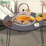 TEALY 7PCS/Set Grilling Table Set, Premium with Foldable Table Stove Set, Bonfire Party Multifuctional Removable 60CM Outdoor Grill