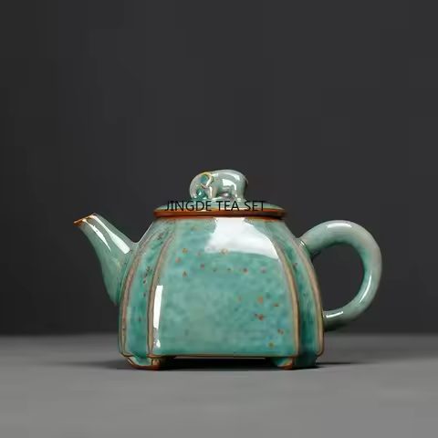 200ml Elephant Cover Green Ceramic Teapot Chinese Retro Gongfu Tea Set samovar green tea tea infuser
