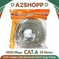 NYK Cat6 LAN Cable 25 Meters Ethernet RJ45 UTP Cat 6 READY TO USE - 25M