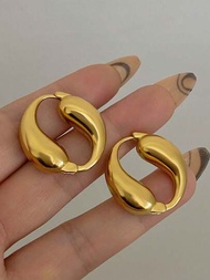 1雙太極耳環不銹鋼水滴形耳釘,適用於女性和青少年粗曠的金色耳環,優雅精緻的耳環,適用於生日派對首飾禮品
