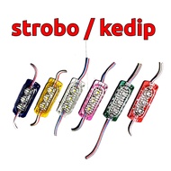 Lampu strobo Ultrasonic 3 mata strobo kedip otomatis LED Variasi strobo truk LED kaca truk 24 volt