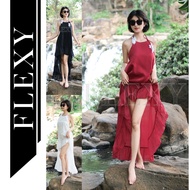 Flower Lace maxi Dress - Silk Silk Chiffon Material, Summer Dress - FLEXY Design