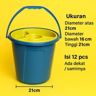 @ (12 PCS) 2.5L Multipurpose Bucket + Inner Divider - Lunch & Home Cooking Container Viral Celebrati