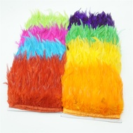 1Meters Chicken Cock Pheasant Feathers on Tape Ribbon Trim Fringe Crafts for Jewelry Making Clothes 