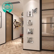 Wall Decor Letter Signs Acrylic Mirror Wall Sticker Wall Decorations for Living Room Bedroom Home Decor Wall,Silver Easy Install