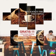 Coffee Theme Wall Decor – 1 Set of 6pcs, Suitable for Cafes & Homes