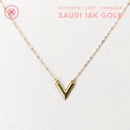 COD PAWNABLE 18k Legit Original Pure Saudi Gold Elegant Arrowhead Chain Necklace