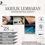 AKRILIK BENING CUSTOM LEMBARAN CLEAR 3mm MEREK MARGACIPTA dan ROYAL