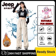 JEEP SPIRIT Windproof and Waterproof Women's Pants Winter Warm Ski Pants